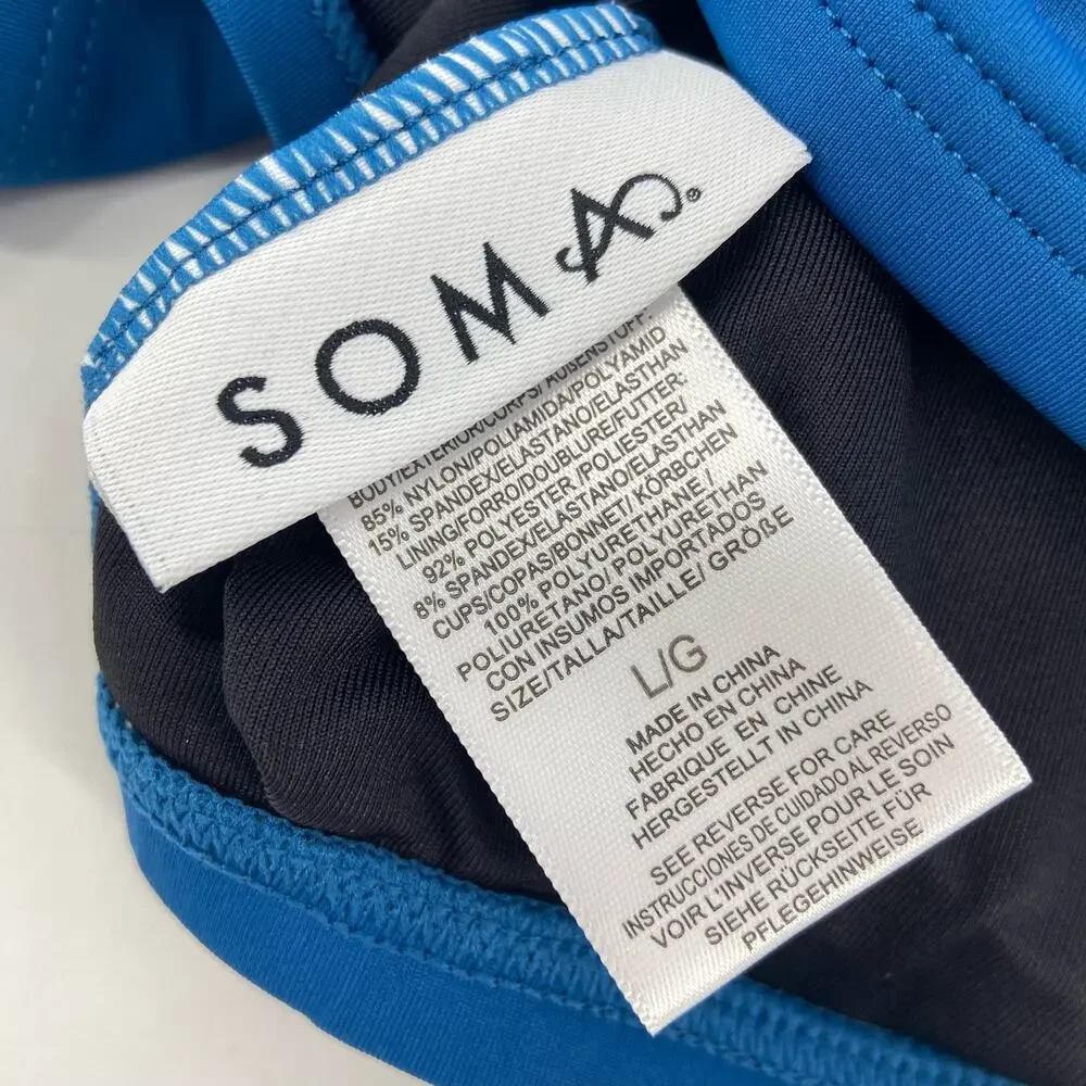 Soma Ruffle One Shoulder Bikini Top L - Picture 9 of 11